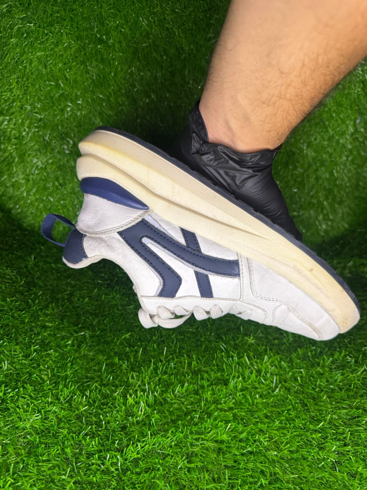 Zara Chunky Low-Top Trainers with Navy Contrast